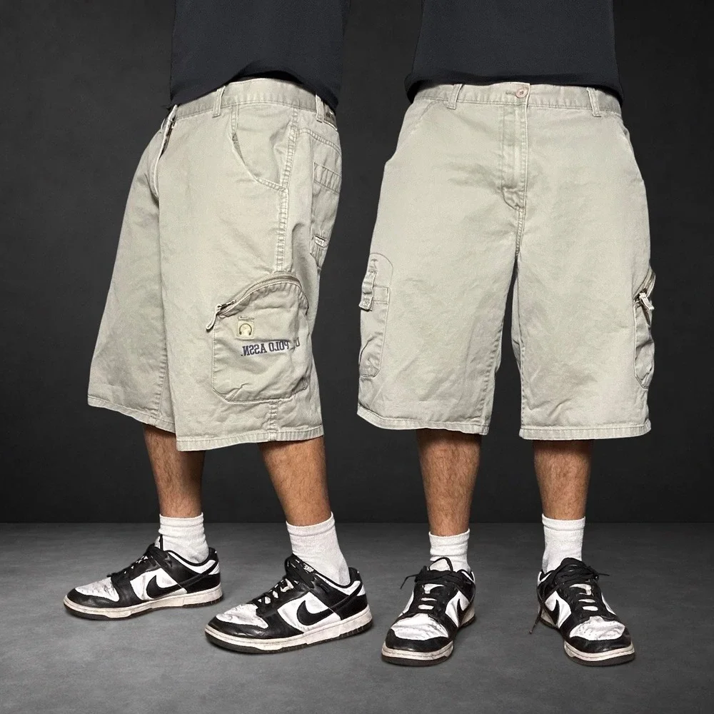 US Polo Assn Cargo Shorts Khaki Tan Baggy Skater Y2K Retro Size 36